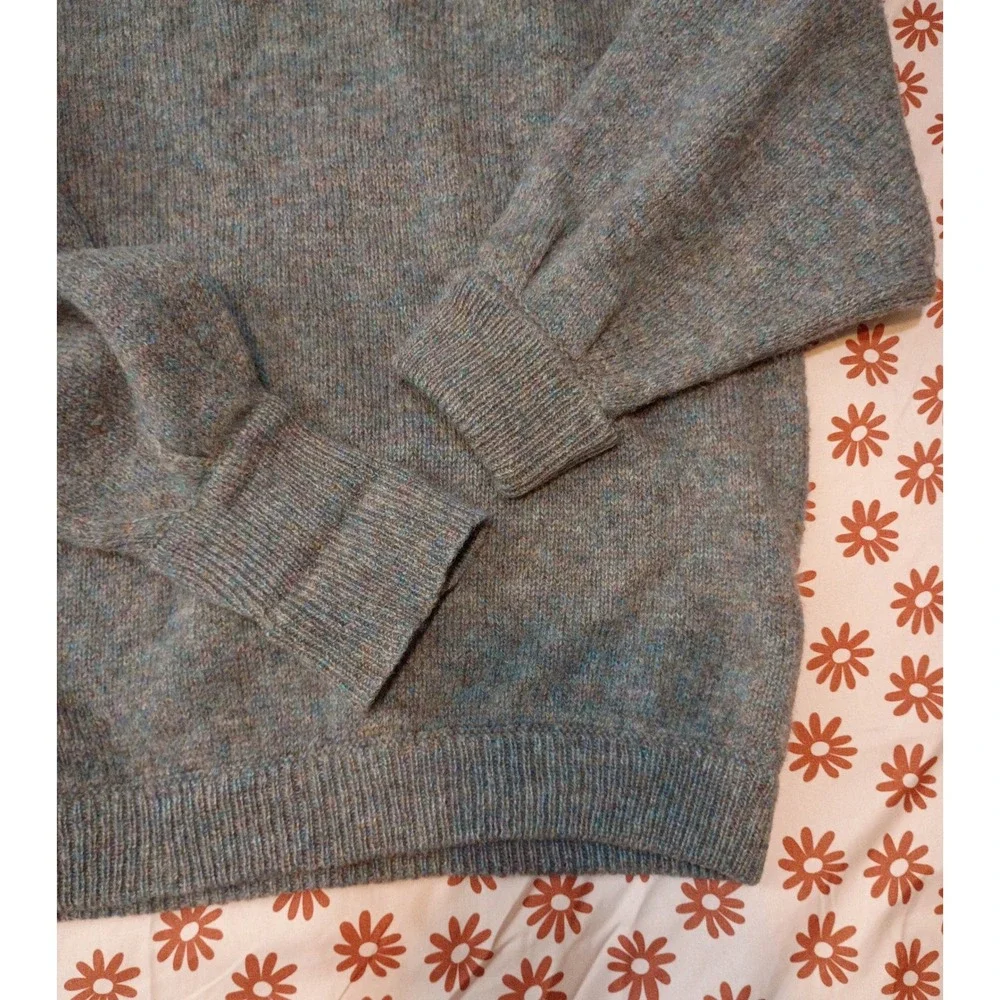 McGeorge of Dumfries Scotland Blue Grey Wool Crewneck Sweater Mens XL Vintage